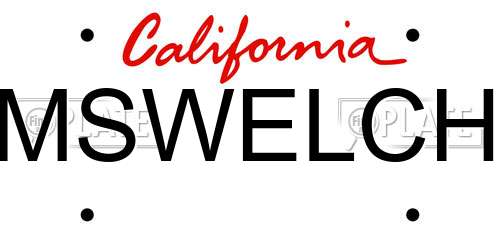 MSWELCH California License Plate