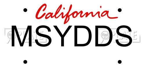MSYDDS California License Plate