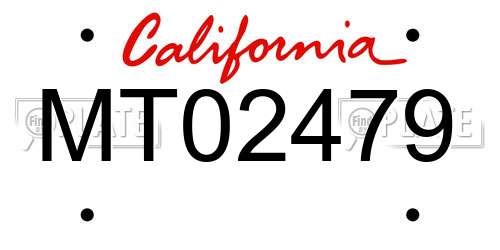 MT02479 California License Plate