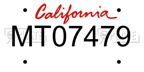 MT07479 California License Plate