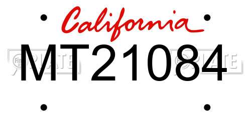 MT21084 California License Plate