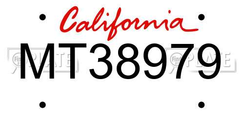 MT38979 California License Plate