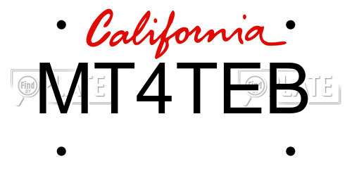 MT4TEB California License Plate