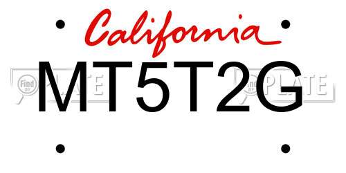 MT5T2G California License Plate