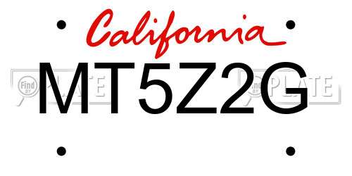 MT5Z2G California License Plate