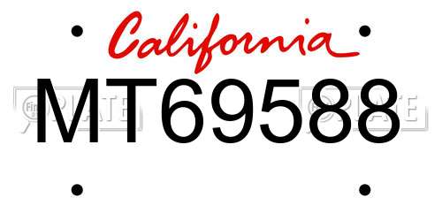 MT69588 California License Plate