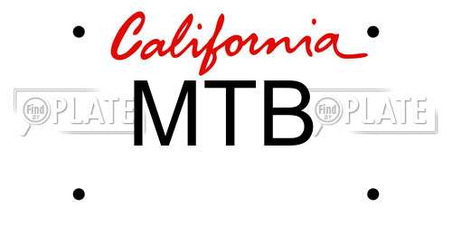MTB California License Plate