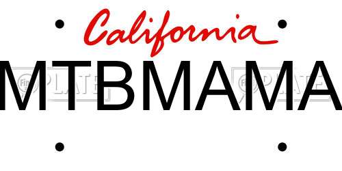 MTBMAMA California License Plate