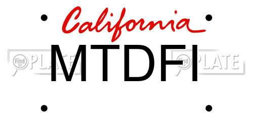 MTDFI California License Plate