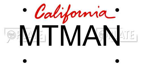 MTMAN California License Plate