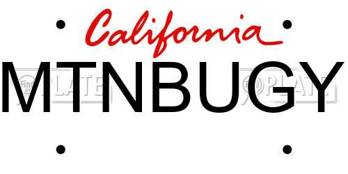 MTNBUGY California License Plate