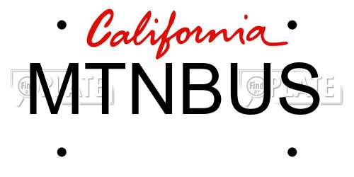 MTNBUS California License Plate