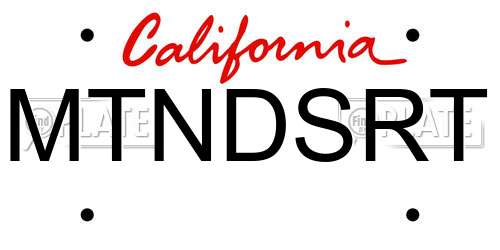 MTNDSRT California License Plate