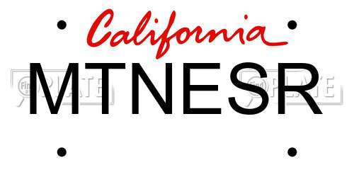 MTNESR California License Plate