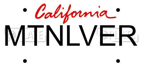MTNLVER California License Plate