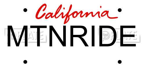 MTNRIDE California License Plate