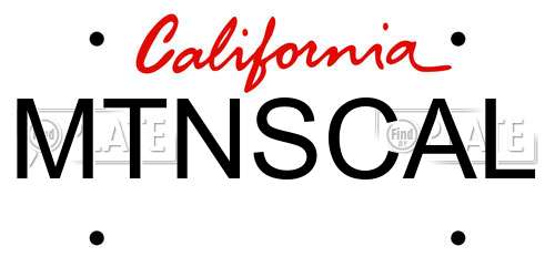 MTNSCAL California License Plate