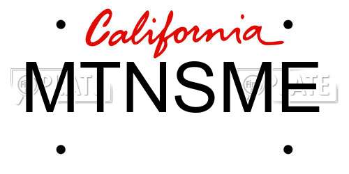 MTNSME California License Plate