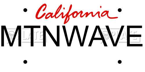 MTNWAVE California License Plate