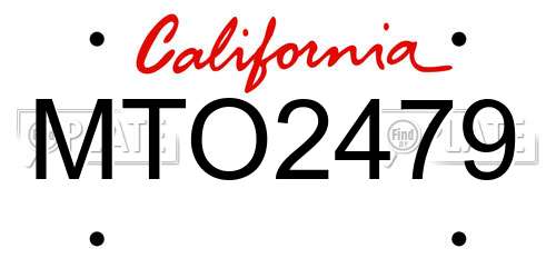MTO2479 California License Plate