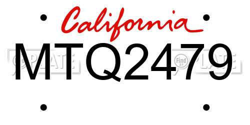 MTQ2479 California License Plate