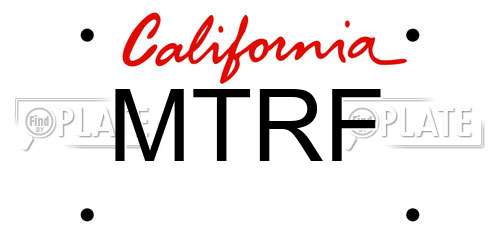 MTRF California License Plate