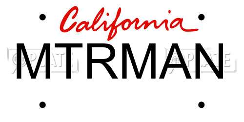 MTRMAN California License Plate
