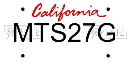 MTS27G California License Plate