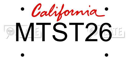 MTST26 California License Plate