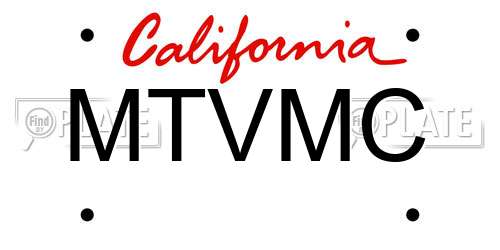 MTVMC California License Plate