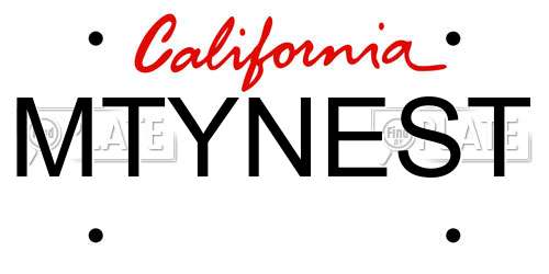 MTYNEST California License Plate
