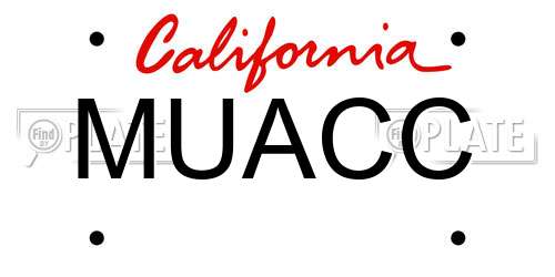 MUACC California License Plate