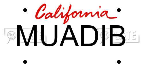 MUADIB California License Plate