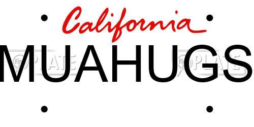 MUAHUGS California License Plate