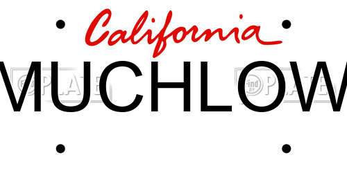 MUCHLOW California License Plate