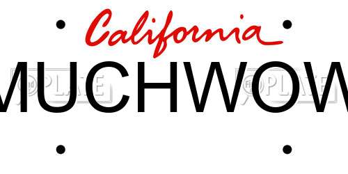 MUCHWOW California License Plate