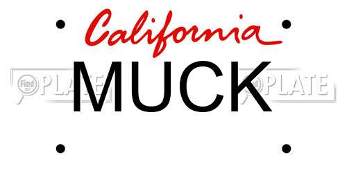 MUCK California License Plate