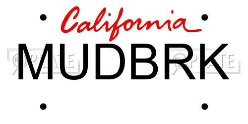 MUDBRK California License Plate