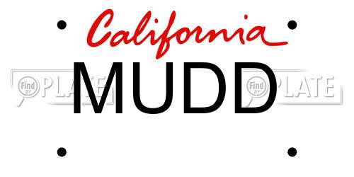 MUDD California License Plate
