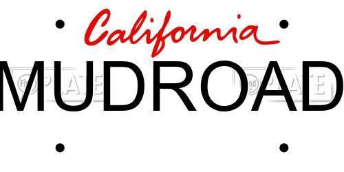 MUDROAD California License Plate