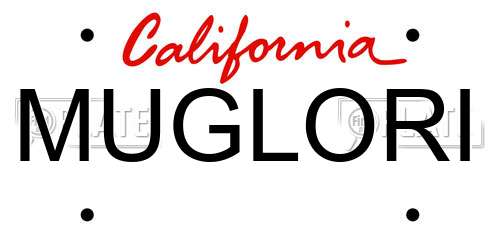 MUGLORI California License Plate