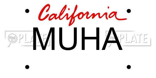 MUHA California License Plate