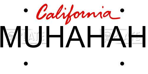 MUHAHAH California License Plate