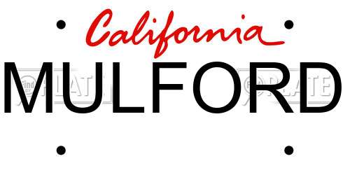 MULFORD California License Plate