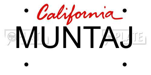MUNTAJ California License Plate