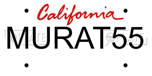 MURAT55 California License Plate