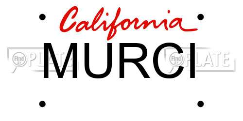MURCI California License Plate