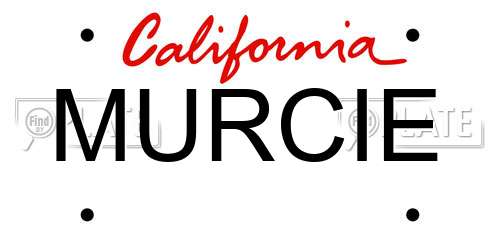 MURCIE California License Plate