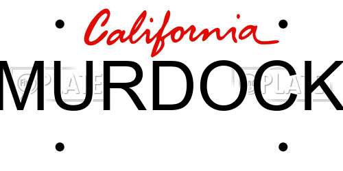 MURDOCK California License Plate