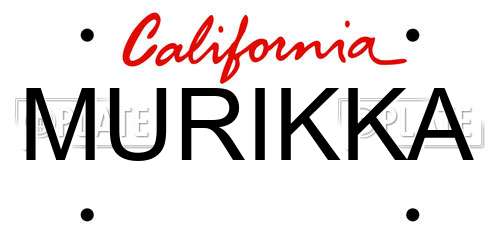 MURIKKA California License Plate